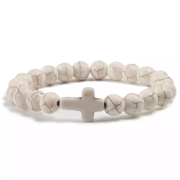 Other - WHITE PINE LAVA STONE CROSS BRACELET